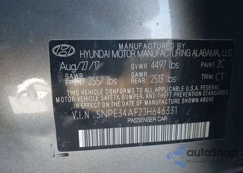 2018 Hyundai Sonata Sport from USA, damaged, VIN 5NPE34AF2JH646331